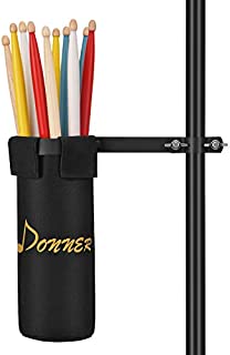 Donner Drumstick Holder for Drum Set Clamp Clip on Drum Stick Holder Nylon Bag Container for Multi Pair Up to 10 Pairs