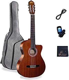 39 Inches Cutaway Nylon-string Classical Electric Guitar Build-in Pickup Kit Set