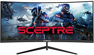 Sceptre 30-inch Curved Gaming Monitor 21:9 2560x1080 Ultra Wide Ultra Slim HDMI DisplayPort up to 200Hz Build-in Speakers, Metal Black (C305B-200UN)