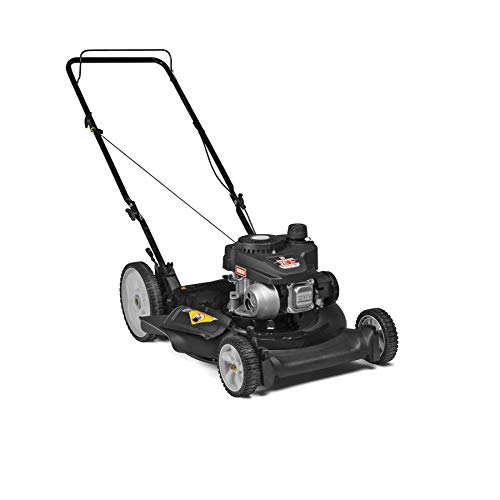 Yard Machines 140cc OHV 21-Inch High Wheeled 2-in-1 Walk-Behind Push Gas Powered Lawn Mower - Perfect for Small to Medium Sized Yards - Side Discharge and Mulching Capabilities, Black