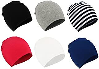 Zando Baby Beanies Toddler Beanie Baby White Beanie for Infants Beanie Babies Hat Baby Boy Slouchy Beanie Hats Caps 6 Pack 1 Small (0-12 Months)