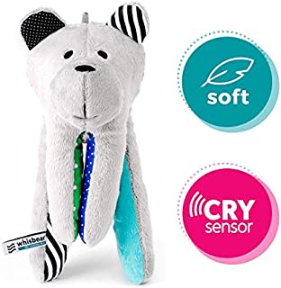 Whisbear The Humming Bear Sleep Soother, Sensory Toy for Babies, Helps Babies Fall Asleep with a Calming Sound, reacts to Babies Crying, Safe Teddy Bear, Turquoise