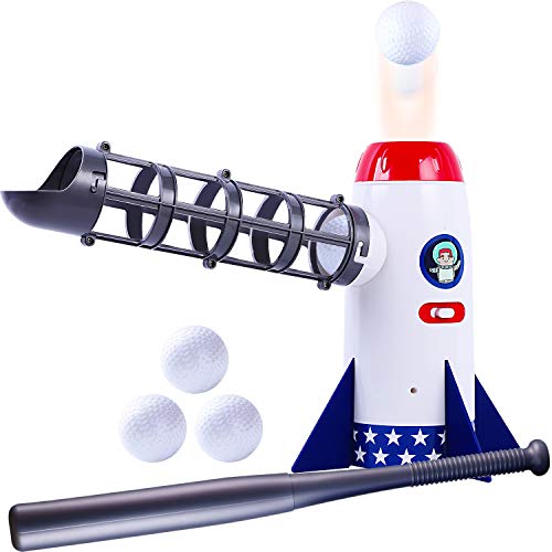 Baseball Sport Toys, Kids Automatic Ball Pitching Machine, Boys Indoors n Outdoors Ball Play Training Games, Extendable Ball Bat, Active Birthday Gift Toy Set for 8, 9 Year Old and up (Color May Vary)