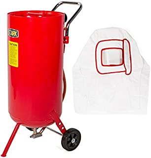 Stark 20 Gallon Air Sandblaster Portable Sand Blaster Air Media Abrasive Blasting Tank Deadman w/Handle and Wheel, Red