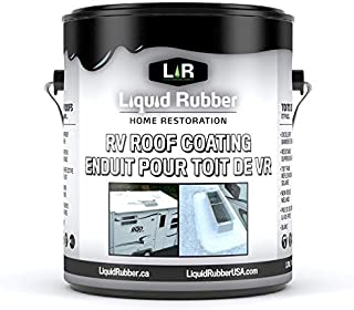 Liquid Rubber RV Roof Coating - Solar Reflective Sealant - Waterproof - Easy to Apply - Brilliant White,1 Gallon