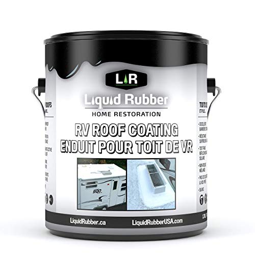 Liquid Rubber RV Roof Coating - Solar Reflective Sealant - Waterproof - Easy to Apply - Brilliant White,1 Gallon