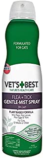 Vet's Best Flea & Tick Gentle-Mist Spray for Cats | Flea Killer with Certified Natural Oils | Gentle-Mist Spray for Easy Application & Control | 6.3 oz