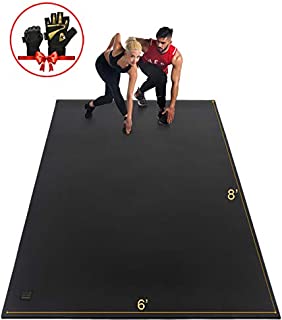 Gxmmat Extra Large Exercise Mat 6'x8'x7mm, Thick Workout Mats for Home Gym Flooring, High Density Non-Slip Durable Cardio Mat, Shoe Friendly, Great for Plyo, MMA, Jump Rope, Stretch, Fitness