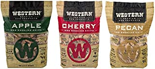 Ultimate Western BBQ Smoking Wood Chips Variety Pack Bundle (3)- Apple, Pecan, and Cherry Flavors