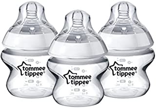 Tommee Tippee Closer to Nature Baby Bottle, Anti-Colic, Breast-like Nipple, BPA-Free - Extra Slow Flow, 5 Ounce (3 Count)