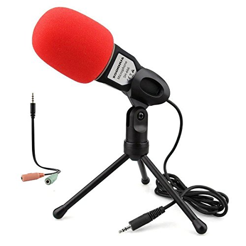 Condenser Microphone,Computer Microphone, SOONHUA 3.5MM Plug and Play Omnidirectional