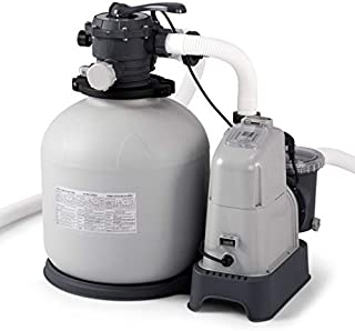 Intex Krystal Clear 2150 GPH Sand Filter Pump & Saltwater System with E.C.O. (Electrocatalytic Oxidation) for Above Ground Pools, 110-120V with GFCI