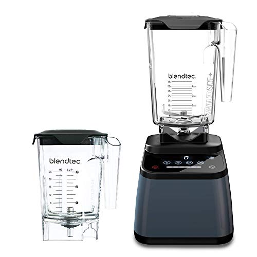 Blendtec Designer 625 Blender (96 oz) and Mini WildSide+ Jar (46 oz) Bundle Commercial-Grade Power, 4 Pre-Programmed Cycles, 6-Speeds, Sleek and Slim, Slate Grey