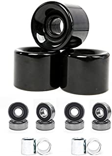 FREEDARE Skateboard Wheels 58mm 82a + ABEC-7 Bearing Steel and Spacers Cruiser Wheels (Black, Pack of 4)