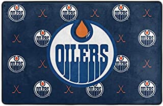 KAQ Fang Mei Edmonton Logo Oilers Ultra Soft Carpet Indoor Fluffy Area Rugs Suitable for Children Living Room Bedroom Home Rugs