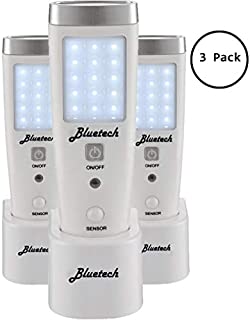 Bluetech LED Flashlight Night Light for Emergency Preparedness, Portable Unit with Motion Detection,Power Failure Light, ETL Approved Blackout Light- 3 Pack