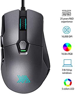 Wired Gaming Mouse, Xanova Professional 16,000 DPI 6-Buttons High Precision Laser Progammable Gaming Mice