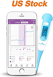 Easy@Home Digital Basal Thermometer with Blue Backlight LCD Display, 1/100th Degree High Precision and Memory Recall, Upgraded EBT-100B(Blue)