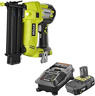 Ryobi 3 Piece 18V One+ Airstrike Brad Nailer Kit (Includes: 1 x P320 Brad Nailer, 1 x P190 18-Volt ONE+ 2.0 Ah lithium-ion battery, P118 dual chemistry charger (Renewed)