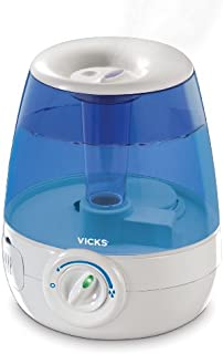 Vicks Filter-Free Ultrasonic Visible Cool Mist Humidifier for Medium Rooms, 1.2 Gallon with Auto Shut-Off, 30 Hours of Moisturized Air, Use with Menthol Scented Vicks VapoPads