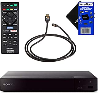 Sony BDPS6700 4K-Upscaling Blu-ray DVD Player with Super Wi-Fi + Remote Control, Bundled with Xtech High-Speed HDMI Cable with Ethernet + HeroFiber Gentle Cleaning Cloth