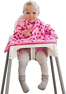 New Tidy Tot Cover & Catch Waterproof Bib attaches to highchair NO More Gaps ! Long Sleeve Coverall Baby weaning bib for BLW Baby led weaning