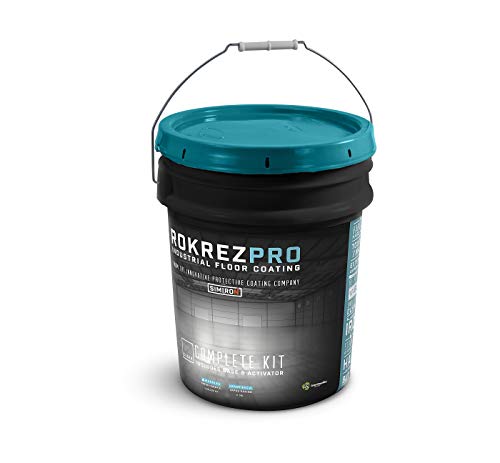 RokRez Pro 100% Solids Epoxy -Heavy Duty- Multi-Purpose- Food Safe- DIY- 2 Part Floor Kit- 3 Gal Kit- Clear
