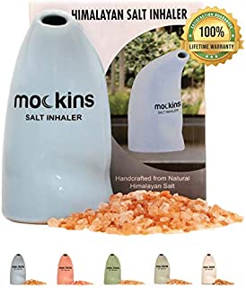 mockins Easy to Use Ceramic Salt Inhaler and Includes Pure Himalayan Pink Salt - Sky Blue Color | Asthma and Allergy Relief