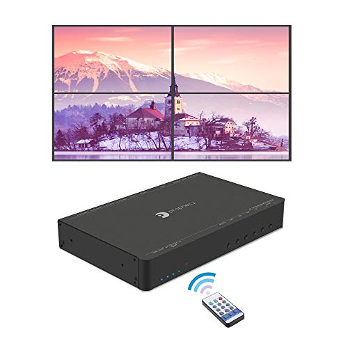 gofanco Prophecy 4K HDMI 2x2 Video Wall Controller & Processor  Up to 4K/60Hz YUV 4:4:4, 1x HDMI or mDP 1.2 Input, Bezel Correction, Fanless, Cascading (Supports 2x2, 1x3, 3x1, 1x4, 4x1, 3x3, 4x4)