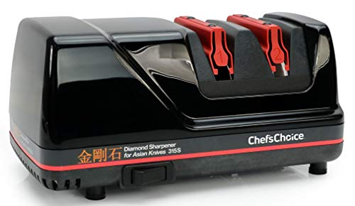 Chef'sChoice 315S Professional Diamond Electric Knife Sharpener for Asian-Style Kitchen Knives, 2-Stage, Black