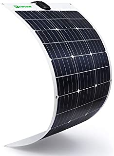 Topsolar Flexible Solar Panel 100W 12V Monocrystalline Bendable - 100 Watt 12Volt Semi-Flexible Mono Solar Panels Charger Off-Grid for RV Boat Cabin Van Car Uneven Surfaces