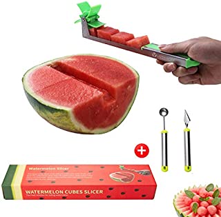 Yueshico New kitchen gadgets stainless steel one step cutter watermelon cubes slicer and corer