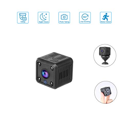 WOKALON Mini Hidden Spy Camera with SD Card, 1080P WIFI Wireless Small Security Surveillance Smart System with Motion Detection Night Vision Monitor 1-Way Audio Cloud Service Available for Office Home