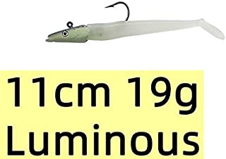 KKAAMYND 10g 19g 34g Soft Lure Wobbler Artificial Bait Silicone Sea Bass Pike Rockfish Grouper Carp Fishing Lead Jig Head Tackle (Color : 11cm 19g Luminous)