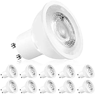 Luxrite MR16 GU10 LED Bulbs Dimmable, 50W Halogen Equivalent, 3000K Soft White, 500 Lumens, 120V Spotlight LED Bulb GU10, Enclosed Fixture Rated, Perfect for Landscape or Home Lighting (12 Pack)