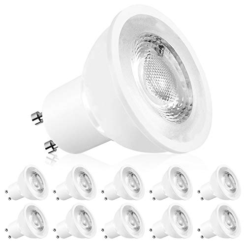 Luxrite MR16 GU10 LED Bulbs Dimmable, 50W Halogen Equivalent, 3000K Soft White, 500 Lumens, 120V Spotlight LED Bulb GU10, Enclosed Fixture Rated, Perfect for Landscape or Home Lighting (12 Pack)