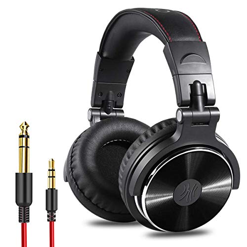 OneOdio Adapter-Free Closed Back Over Ear DJ Stereo Monitor Headphones, Professional Studio Monitor & Mixing, Telescopic Arms with Scale, Newest 50mm Neodymium Drivers - Black