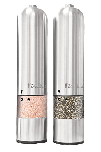 iTouchless Automatic Electric Salt and Pepper Grinder Set