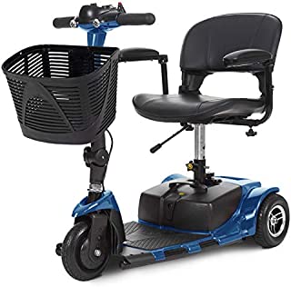 Vive 3-Wheel Mobility Scooter - Electric Powered Mobile Wheelchair Device for Adults - Folding, Collapsible and Compact for Travel - Long Range Power Extended Battery with Charger and Basket Included