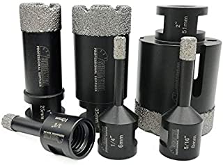 SHDIATOOL 6PCS Diamond Core Drill Bits Set for Porcelain Tile Granite Marble Stone Brick Vacuum Brazed Hole Saws 06 08 10 25 35 51mm