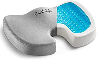 ComfiLife Gel Enhanced Seat Cushion - Non-Slip Orthopedic Gel & Memory Foam Coccyx Cushion for Tailbone Pain - Office Chair Car Seat Cushion - Sciatica & Back Pain Relief