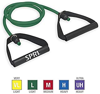 SPRI Xertube Resistance Bands Exercise Cords, Green, Light