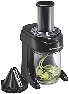 Hamilton Beach 3-in-1 Electric Vegetable Spiralizer & Slicer With 3 Cutting Cones for Veggie Spaghetti, Linguine, and Ribbons, 6-Cups, Black (70930)