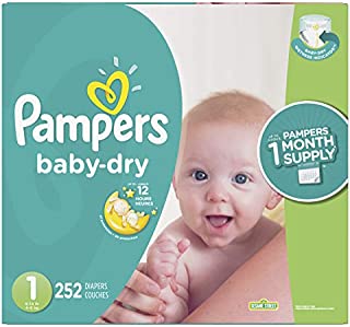 Diapers Newborn 252 Count - Pampers Baby Dry Disposable Baby Diapers