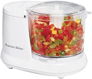 Proctor Silex Durable Mini 1.5 Cup Food Processor & Vegetable Chopper for Dicing, Mincing & Puree, White (72500RY)