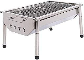 ISUMER Charcoal Grill Barbecue Portable BBQ - Stainless Steel Folding BBQ Kabab Grill Camping Grill Tabletop Grill Hibachi Grill for Shish Kabob Portable Camping Cooking Small Grill