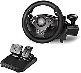 DOYO 270 Degree Motor Vibration Driving Gaming Racing Wheel with Responsive Gear and Pedals for PC/PS3/PS4/XBOX ONE/XBOX 360/NIntendo Switch/Android