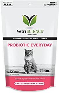 VetriScience Laboratories - Probiotic Everyday for Cats, Digestive Support Supplement, 60 Bite Sized Chews