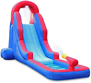 Deluxe Inflatable Water Slide Park  Heavy-Duty Nylon for Outdoor Fun - Climbing Wall, Slide, & Small Splash Pool  Easy to Set Up & Inflate with Included Air Pump & Carrying Case