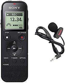 Sony Voice Recorder ICD-PX Series with Built-in Mic and USB, microSD Card Slot Up to 32 GB to Expand Memory, Adjustable Microphone Range, Includes A NeeGo Lavalier Lapel Mic